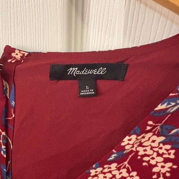 Madewell Women's Floral Button-Back Long Sleeve Dress Size L Multicolor - Picture 5 of 6